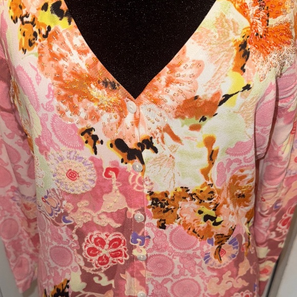BCBGMaxAzria Pink Floral Button Down Shirt - Picture 4 of 17